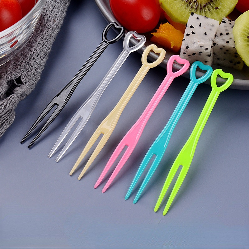 100db Gyümölcsvilla 9cm Mini Gyermek Snack Torta Desszert Étel Gyümölcs Pick Fogpiszkáló Bento Ebéd Party Dekoráció Ingyenes kiszállítás