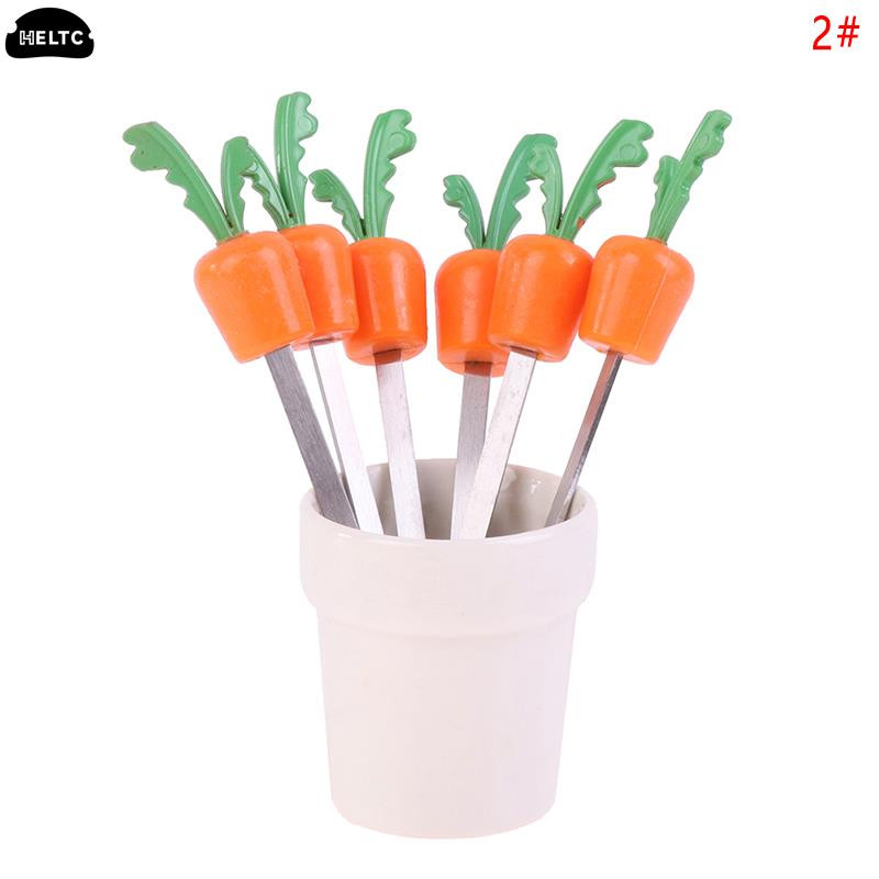 1 komplekt multifilmi mini-puuviljakahvlid lastele suupistekook Magustoit Toit Puuviljakork hambaork Bento lõunasöögid peokaunistused lõunakahvlid