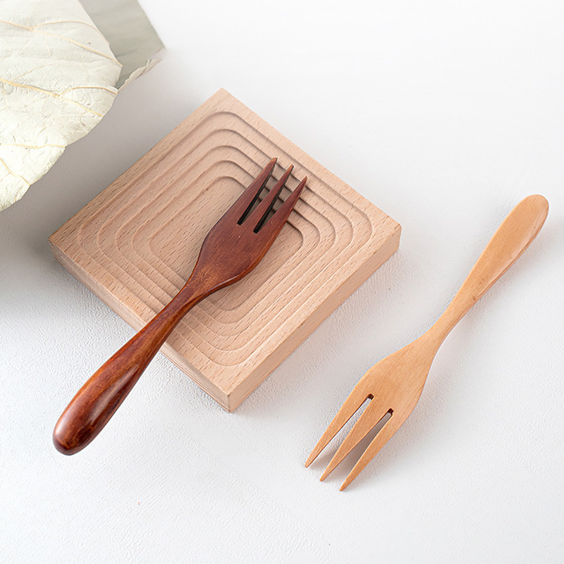 Prirodna drvena vilica Bambus Kuhinjski alat za kuhanje Prijenosno posuđe Vilice za voćnu salatu Japansko posuđe Alati za kuhinjsko posuđe