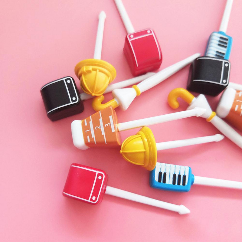 6 komada crtanih dječjih biranja hrane, vilica za voće, prikladna za ručkove za malu djecu, ukrasnih biranja hrane, višekratna kutija za ručak, set čačkalica