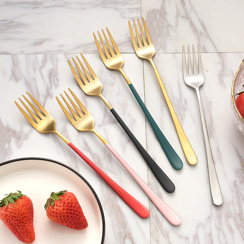 Duga ručka, stol za voće, vilice, nehrđajući čelik, kampiranje, bento posuđe, restoran, vilica za salatu, odrezak, kuhinjski pribor za jelo