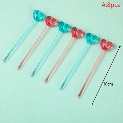 8/12 komada Kreativno dijamantno srce Vilica za voće Dječji užina Torta Desert Hrana Pijuk za voće Čačkalica Bento ručkovi Dekoracija za zabave