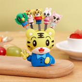 Set vilica za voće od 5 komada, simpatičan silikonski crtić s bazom od nehrđajućeg čelika, dječja vilica za izuzetnu hranu i desert