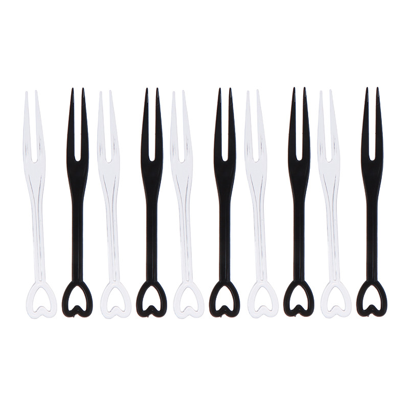 100 kom/vreći Vilica za voće Mini prozirne plastične vilice za jednokratnu upotrebu za zabavu Štapići za roštilj Dizalice Set za ražnjiće Kućno jelo Hrana Torta