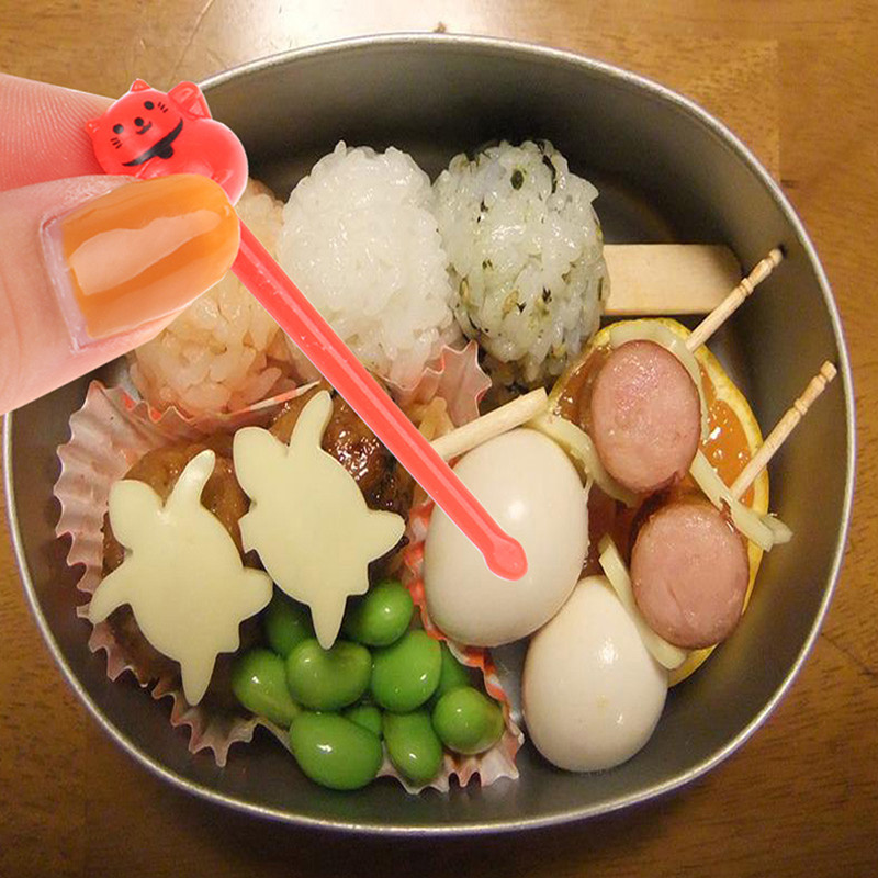 Mini šakutės Gyvūnų maisto rinkiniai vaikams Mielos vaisių šakutės Bento dėžutės dekoras Daugkartinis animacinis filmas vaikams užkandžių pyragas desertas pietums