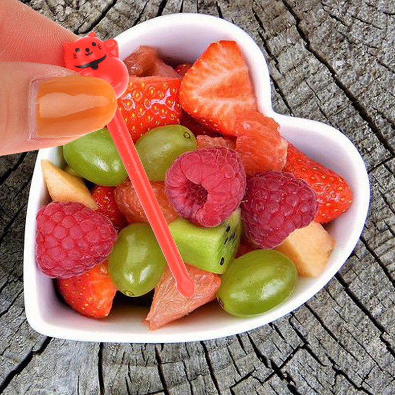 Mini šakutės Gyvūnų maisto rinkiniai vaikams Mielos vaisių šakutės Bento dėžutės dekoras Daugkartinis animacinis filmas vaikams užkandžių pyragas desertas pietums