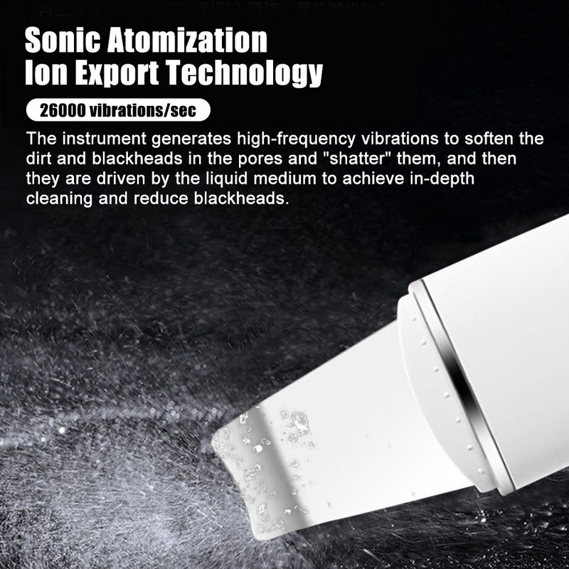 Ultragarsinis odos šveitiklis šveičiamasis porų valiklis Kastuvas inkštirų Gilus veido valymas Veido masažas Odos priežiūra Grožio įrankiai