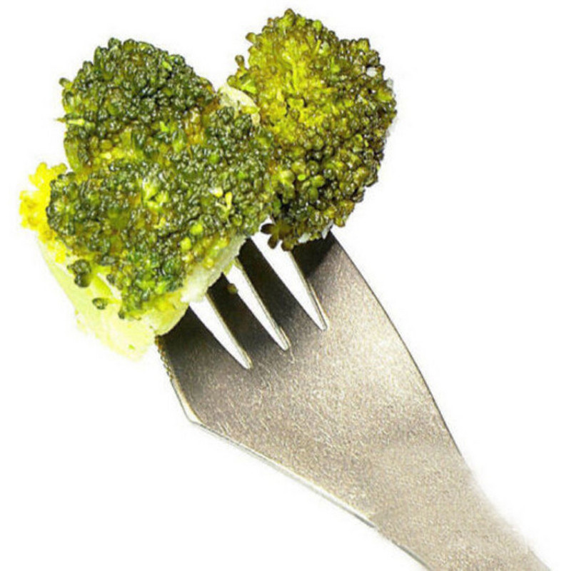 3 v 1 riad, titánový riad, cestovný gadget, príbor, riad, lyžica, vidlička, krájač, cestovanie, kempovanie, turistika, piknik