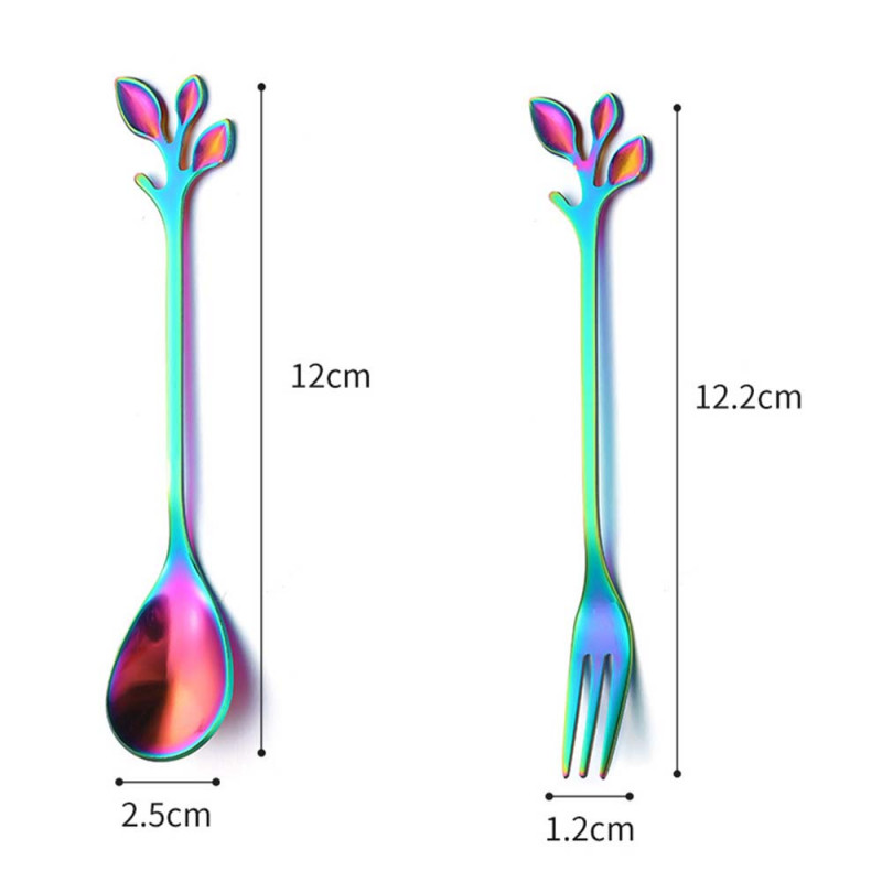 Maži lapeliai ragai Kavos šaukštelis Maišymo šaukštas Arbatos šaukštelis Desertinė šakutė Metalinė nerūdijančio plieno Kūrybiniai stalo įrankiai