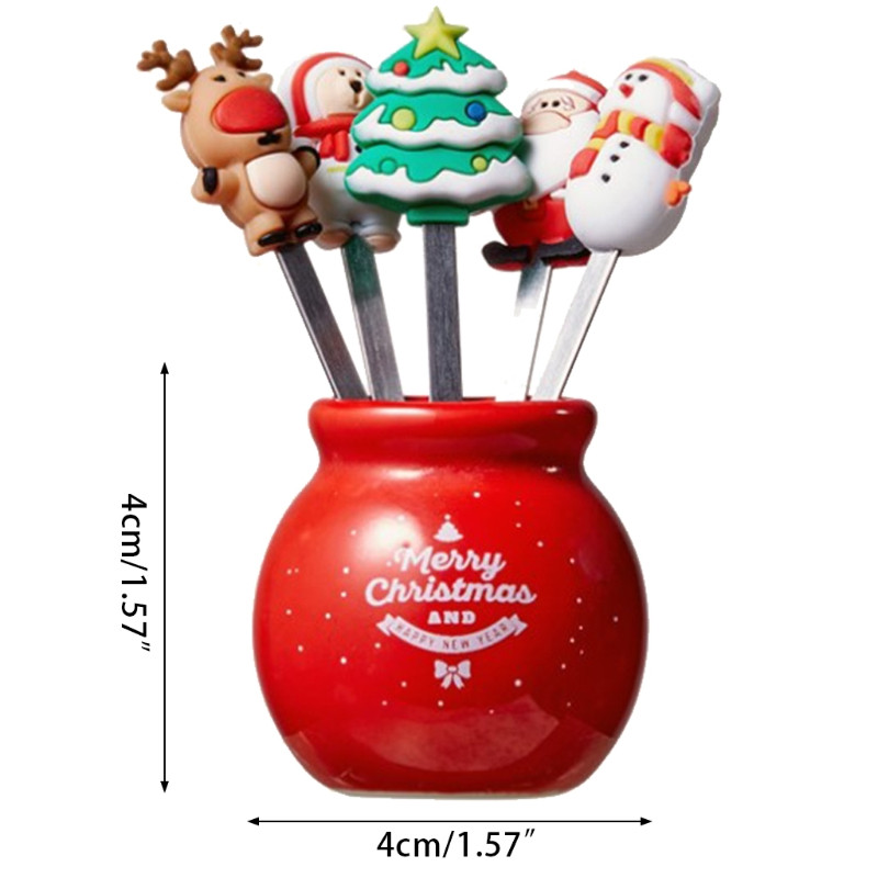 Materijal od nehrđajućeg čelika od 50 LB Vilice za voće Božićne grickalice Vilice za desert Izbor hrane Posuđe Dekoracija za zabavu Kuhinjski pribor