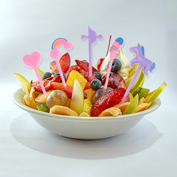 6PCS Creative Cute Fruit Fork Creative Animal Cute Unicorn Fruit Fork Set Lunch Sign Fruit Party Outdoors Picnic Cake Sign