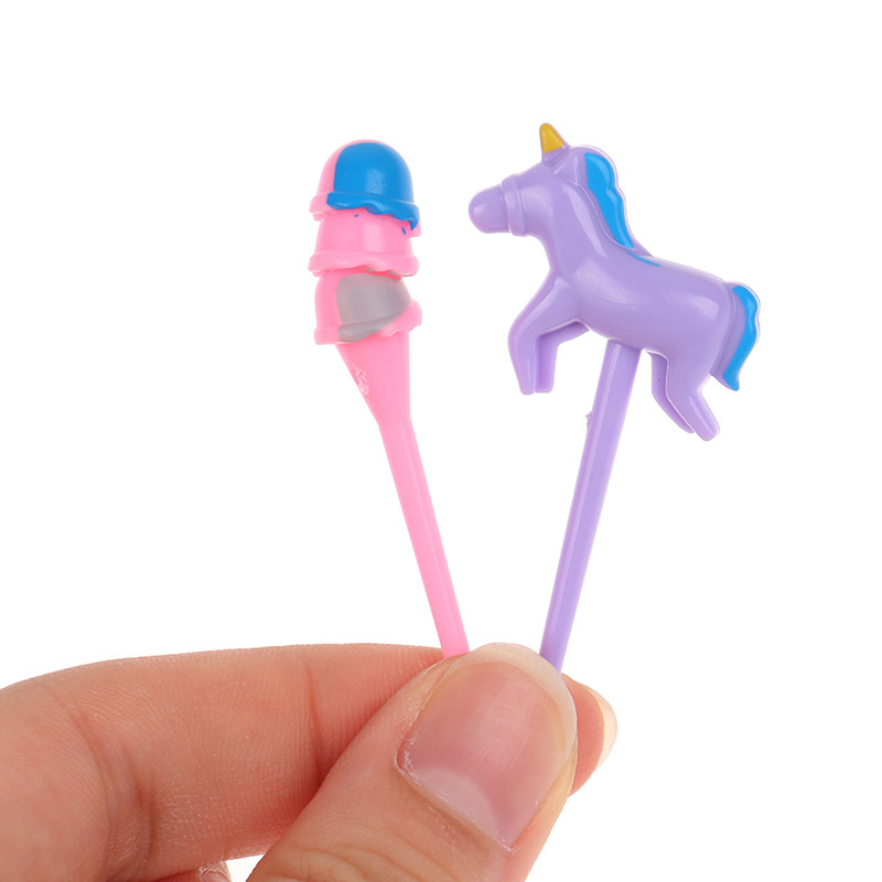 6 tk Loominguline armas puuviljakahvel Loominguline loom armas ükssarvik puuviljakahvli komplekt Lõunasöök puuviljapidu õues pikniku koogi märk