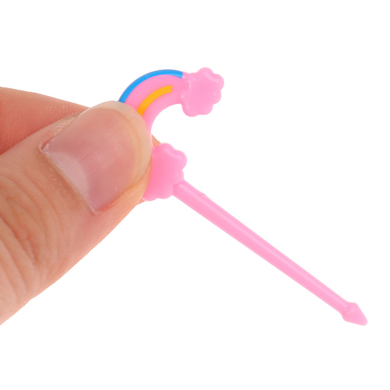 6 tk Loominguline armas puuviljakahvel Loominguline loom armas ükssarvik puuviljakahvli komplekt Lõunasöök puuviljapidu õues pikniku koogi märk