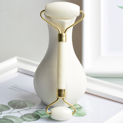 Valge Jade massaažirull topeltpeadega näohooldusrull Jade Youyan Jade looduslikust kivist massaažirull näole Silmade Kaela nahahoolduseks