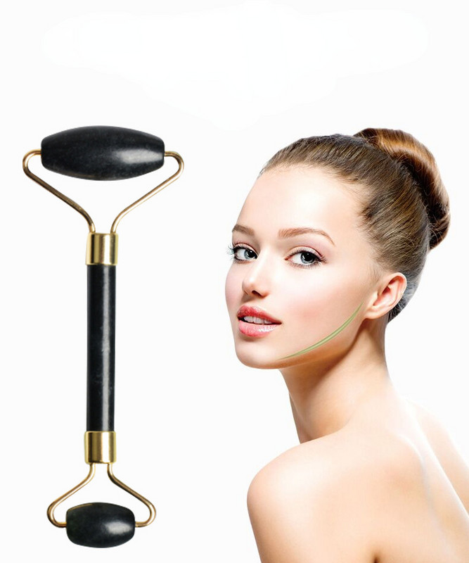 Masažni valjak za lice od opsidijana. Crni valjak za lice. Valjak od crnog žada. Masažer za lice od prirodnog obsidijana. Crni valjak za masažu lica.