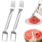 Arbūzų pjaustyklės šakutė Daugiafunkcinė nerūdijančio plieno pjaustyklė Meliono kubelio pjaustymo priemonė drožyba ir naudingi peiliai virtuvės prietaisai