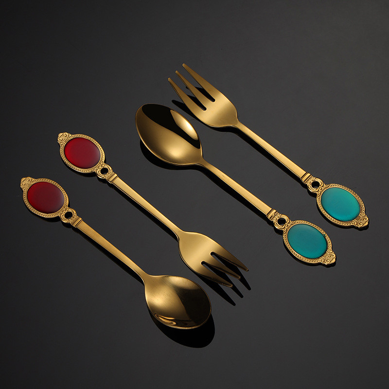 Nerūdijančio plieno šaukštas Šakutė Šaukštas Kavos Arbatos Šaukšteliai Kūrybiniai ledai Įrankiai Stalo reikmenys Virtuvės prietaisai Namų dekoras