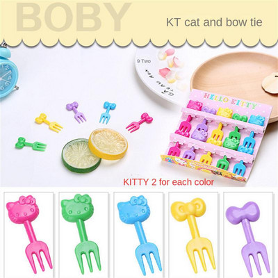 Dekoratyviniai maisto krapštukai Daugkartiniai vaikų maisto krapštukai Animacinių filmų vaisių šakutė, tinka mažų vaikų pietums Pietų dėžutės dantų krapštukų rinkinys šakutės