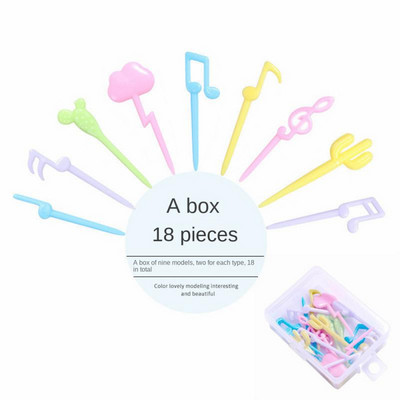 Dekoratyviniai maisto krapštukai Daugkartiniai vaikų maisto krapštukai Animacinių filmų vaisių šakutė, tinka mažų vaikų pietums Pietų dėžutės dantų krapštukų rinkinys šakutės