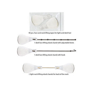 40 τμχ Αυτοκόλλητα προσώπου αόρατου λεπτού προσώπου Γραμμή προσώπου ρυτίδες πλαδαρό δέρμα σε σχήμα V Face lift Tape Scotch Beauty Face Lift Tools