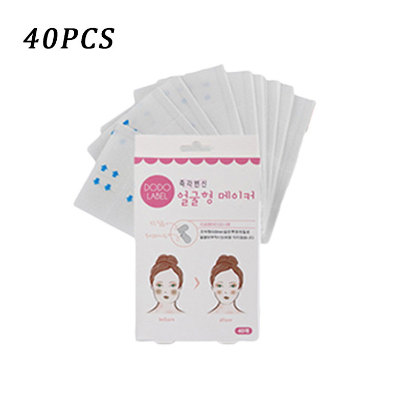 40kom/kutija Traka za podizanje lica, naljepnice, tanka dupla brada, V-oblik za opuštenu kožu, flaster protiv bora, nevidljiva traka za mršavljenje lica