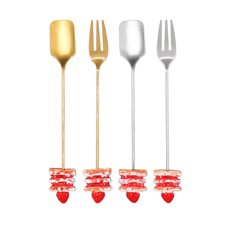 304 Roostevabast terasest puuviljakahvel, kooki labidas Armas söögiriistade komplekt kahvellusikas sööginõude komplekt Bento lõunasöögi tarvikud peokaunistus