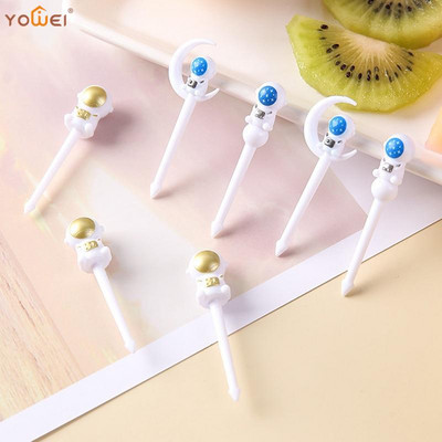 8 τεμάχια/παρτίδα Astronaut Fruit Fork Παιδικό σνακ Επιδόρπιο Οδοντογλυφίδα Bento Μεσημεριανό Αξεσουάρ Σαλάτας Επιλογές τούρτας Διακόσμηση για πάρτι