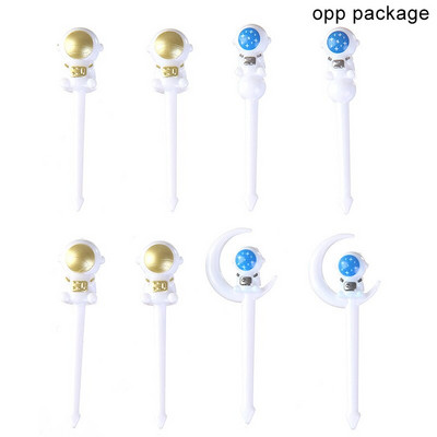 8 buc/lot astronaut furculiță cu fructe, gustări pentru copii, desert, scobitoare Bento, prânz, salată, accesorii, alegeri pentru tort, decorare pentru petreceri