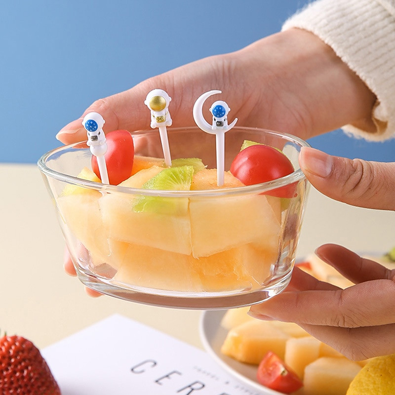 8 buc/lot astronaut furculiță cu fructe, gustări pentru copii, desert, scobitoare Bento, prânz, salată, accesorii, alegeri pentru tort, decorare pentru petreceri