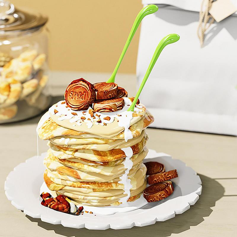 30 komada Vilica za voće Izdržljiva torta u crtanom obliku, desert, hrana, čačkalica protiv klizanja, 2 zuba, užina, predjelo, izbor voća za kuhinju