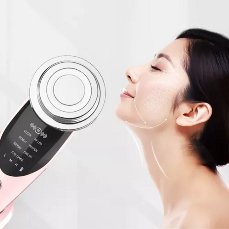 Näo ilumassaaži iontoforeesi instrument 7 režiimi EMS kõrgsageduslik vibratsioonimassaaž pinguldab nahka ja leevendab vananemist