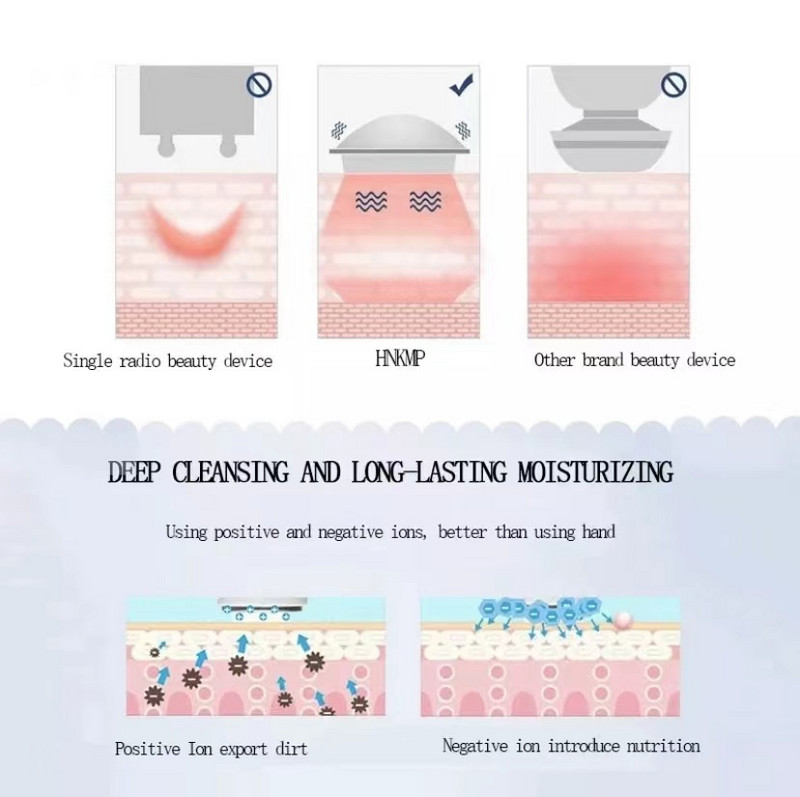 Beauty Instrument Ultraheli Vibration Ion Sügavpuhastav Näo Kompaktne Face Lift Massager parandab näohooldust Iluseade