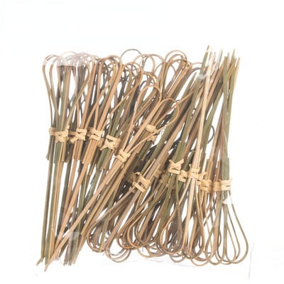 100 tk 12 cm lõigatud kujuga nöör fancy Loov bambusmärk puu vardas kokteilikahvel puu puu isuäratav hambaork puuvili