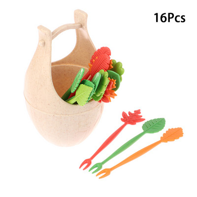 10 vnt Animacinių filmų vaikams vaisių šakutė dervos pyragas vaisių dantų krapštukas Bento pietūs Desertas Priedai Vakarėlio dekoras Spalvinga salotų šakutė