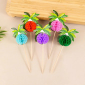 50 vnt Havajų vaisių maisto rinktukai kokosų medžio kokteilių bambuko dantų krapštukai tortų gabalėliai, skirti atogrąžų Luau vasaros vestuvių vakarėlio dekoravimui