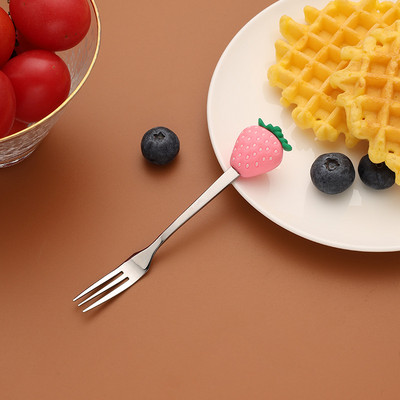 2 kom. Slatke žlice za kavu u obliku voća od nehrđajućeg čelika Žlica za desert od voća Vilica Žličica za slatkiše Čaj za piće Posuđe za jelo Kuhinjski pribor