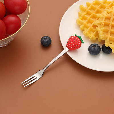 2 kom. Slatke žlice za kavu u obliku voća od nehrđajućeg čelika Žlica za desert od voća Vilica Žličica za slatkiše Čaj za piće Posuđe za jelo Kuhinjski pribor