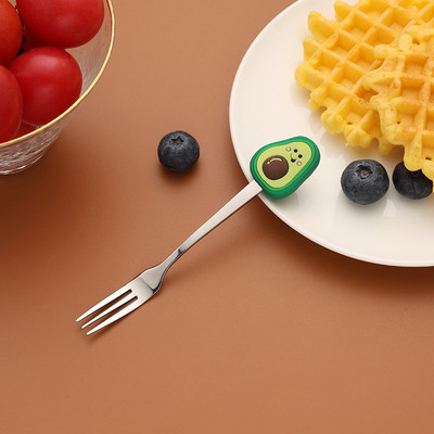 2 kom. Slatke žlice za kavu u obliku voća od nehrđajućeg čelika Žlica za desert od voća Vilica Žličica za slatkiše Čaj za piće Posuđe za jelo Kuhinjski pribor