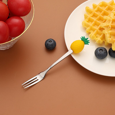 2 kom. Slatke žlice za kavu u obliku voća od nehrđajućeg čelika Žlica za desert od voća Vilica Žličica za slatkiše Čaj za piće Posuđe za jelo Kuhinjski pribor