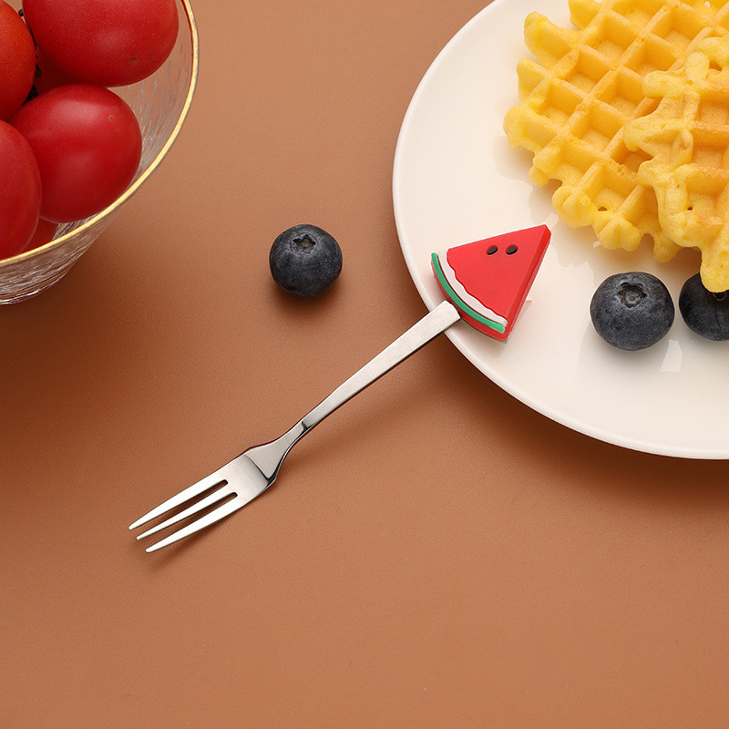 2 kom. Slatke žlice za kavu u obliku voća od nehrđajućeg čelika Žlica za desert od voća Vilica Žličica za slatkiše Čaj za piće Posuđe za jelo Kuhinjski pribor