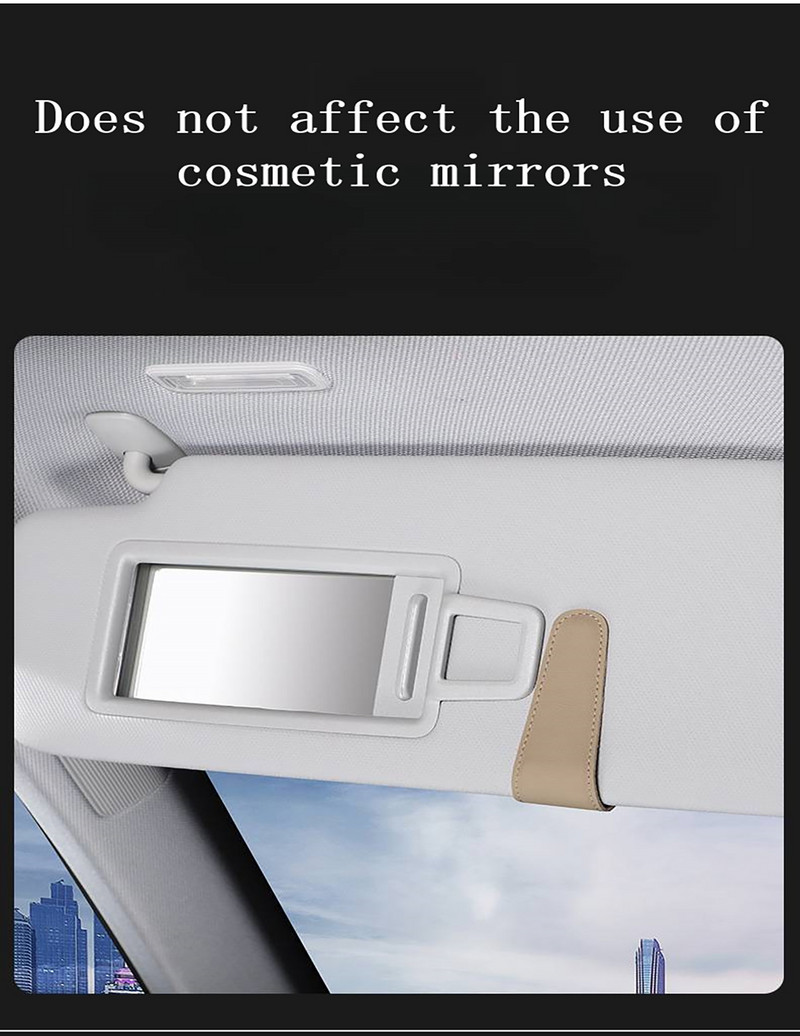 Auto Päikesesirmid Prillid Karp Päikeseprillid Klambrikaart Piletihoidik Statiiv Kinnitus Pliiatsiümbris Nahast Prillid Autotarvikud