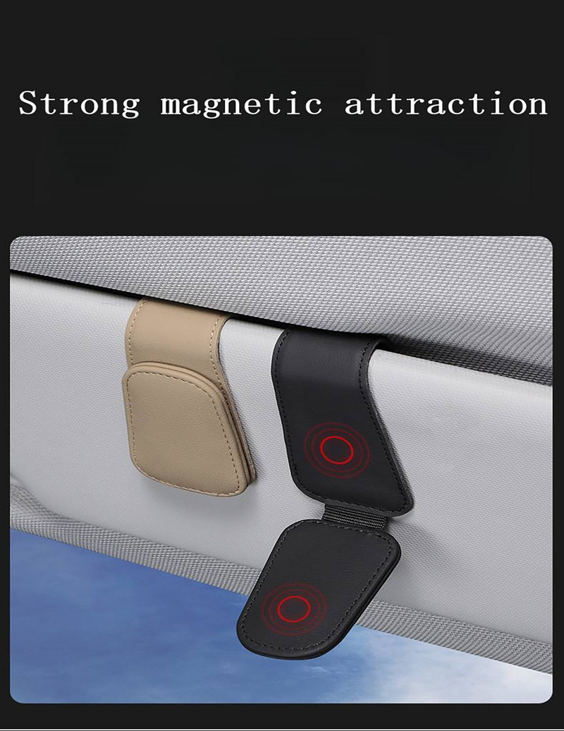 Auto Päikesesirmid Prillid Karp Päikeseprillid Klambrikaart Piletihoidik Statiiv Kinnitus Pliiatsiümbris Nahast Prillid Autotarvikud