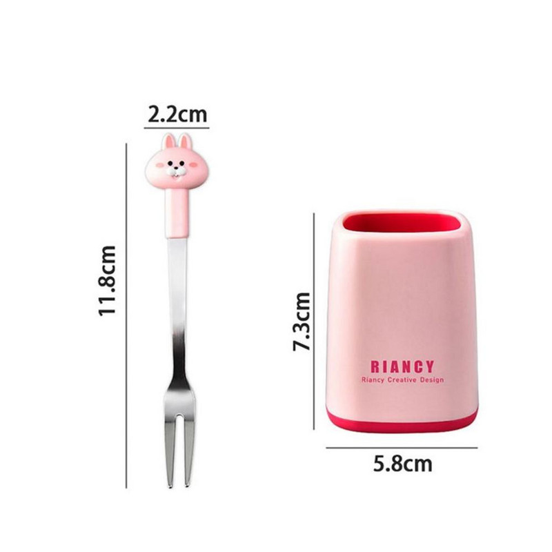 Kutija za pohranu Pribor za jelo Meke ručke Crtani zečić, uzorak žabe Kuhinjski pribor Pribor za jelo Voće Vilica Voće Čačkalica