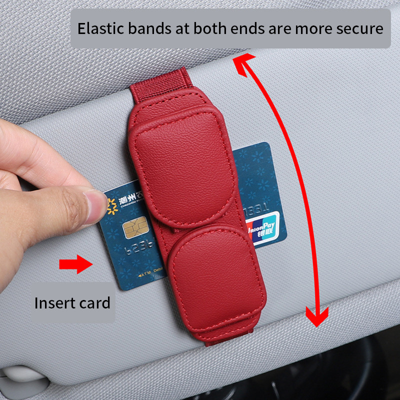 Kahekordne auto prillide klamber Multifunktsionaalne vastupidavast nahast kaasaskantavad päikeseprillid dokumendi piletihoidja klamber auto salongi tarvik