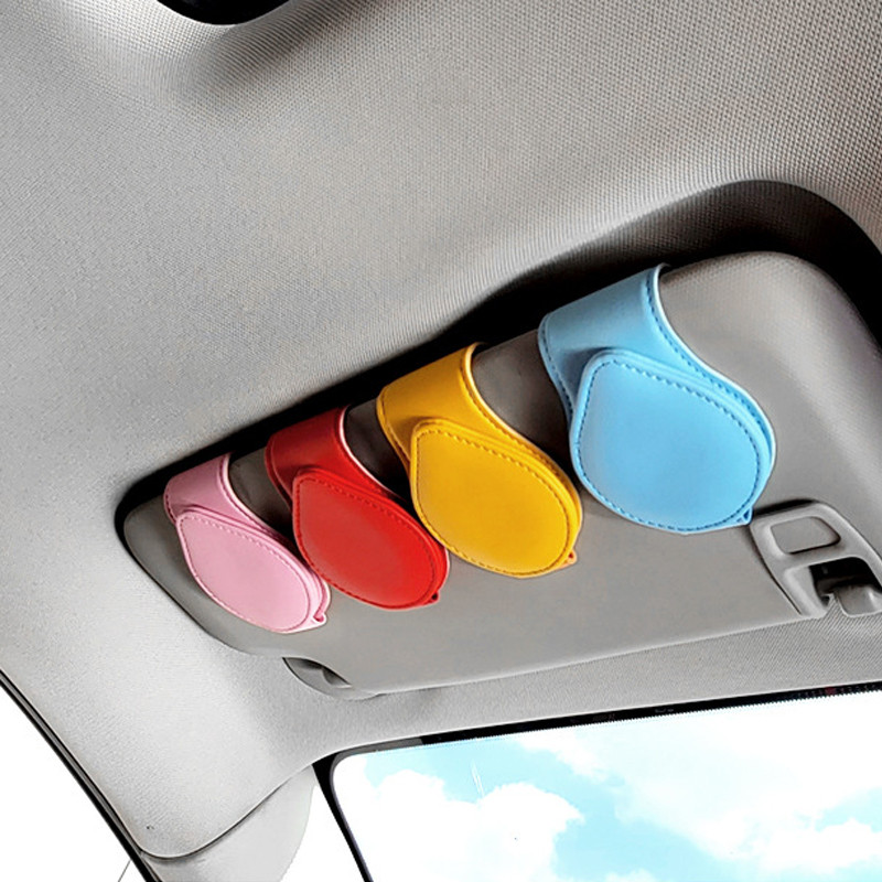 Δερμάτινο κλιπ γυαλιών ηλίου Sun Visor Car Εσωτερικό Κάρτα εισιτηρίου Συνδετήρας Φορητό κλιπ θήκης γυαλιών ηλίου Αξεσουάρ αυτοκινήτου εσωτερικού χώρου