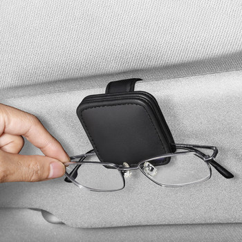 Стойка за очила за кола Универсална щипка за сенник Поставка за слънчеви очила Кожена закачалка за очила Microsoft Скоба за билети Стойка за очила