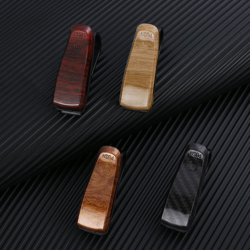 Drvena zrnasta kopča za naočale na automobilu Prijenosni pričvršćivač Datoteka za bankovnu karticu Račun za razglednicu Držač za sunčane naočale