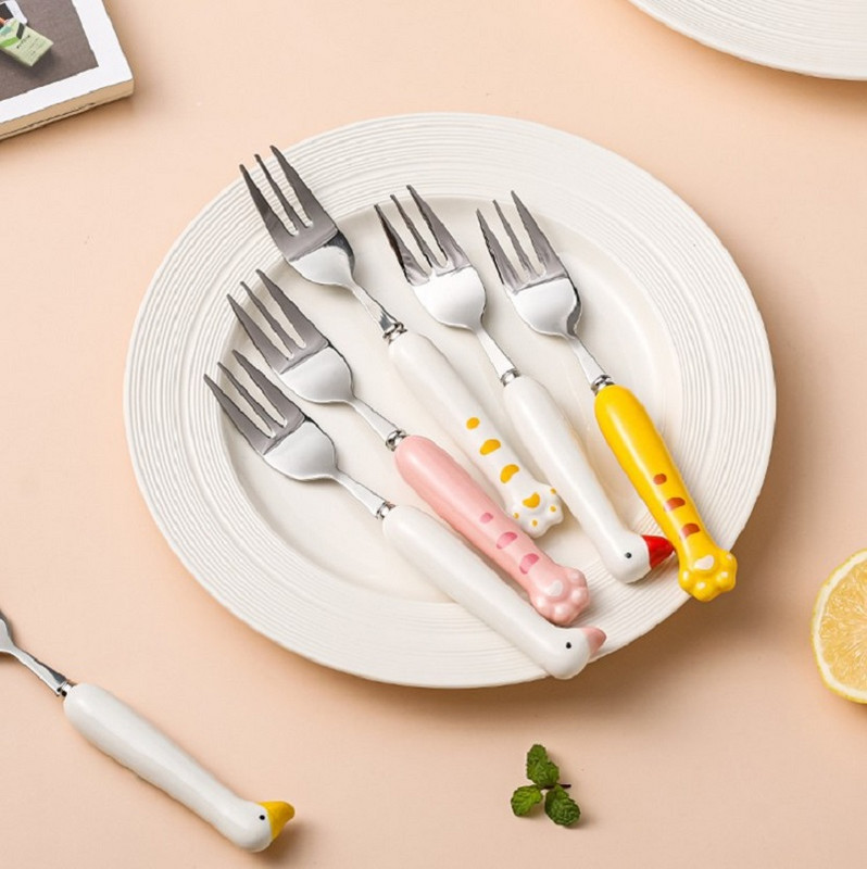 Kreativna ljupka žlica Mala žlica za juhu Žlica za desert Ručno oslikana zvjezdana žlica Keramička žlica Kuhinjski pribor za jelo od nehrđajućeg čelika