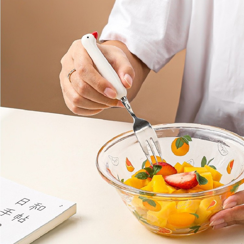 Kreativna ljupka žlica Mala žlica za juhu Žlica za desert Ručno oslikana zvjezdana žlica Keramička žlica Kuhinjski pribor za jelo od nehrđajućeg čelika