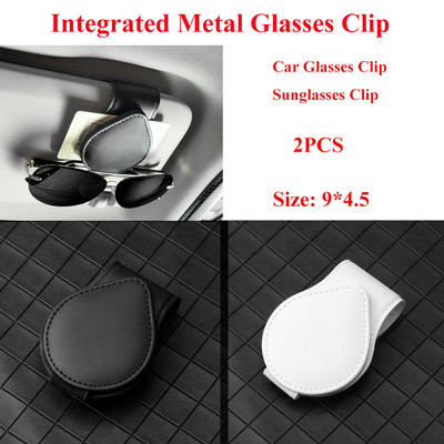 1/2 tk autoprillide klamber, multifunktsionaalne integreeritud vastupidav PU-st kaasaskantav päikeseprill, dokumendi piletihoidja klamber auto interjööri tarvik